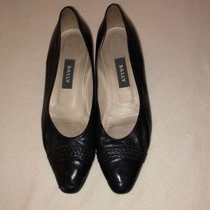 Bally 1 inch high heel. Black.
